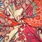 Red-Ivory-Multi Poly Paisely Floral Print Pebble Crepe Woven Fabric By the Yard